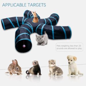 Túnel para gatos de 150 cm con tres canales y diseño 3D en color grano de árbol