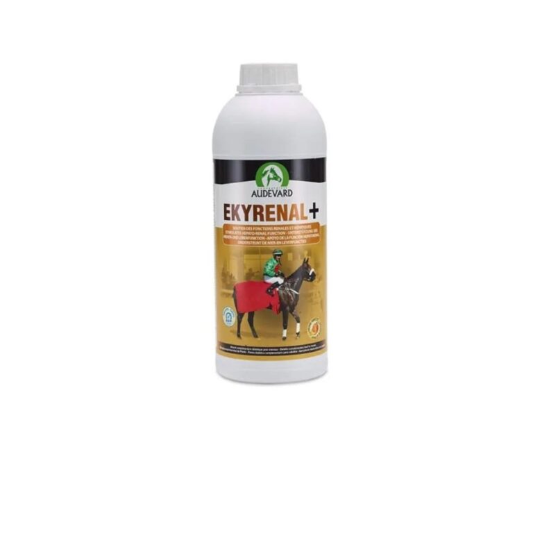 EKYRENAL PLUS 1L es un suplemento de AUDEVARD para la eliminación en caballos. Soporta la salud renal con ingredientes naturales, utilizado hasta 40 días.