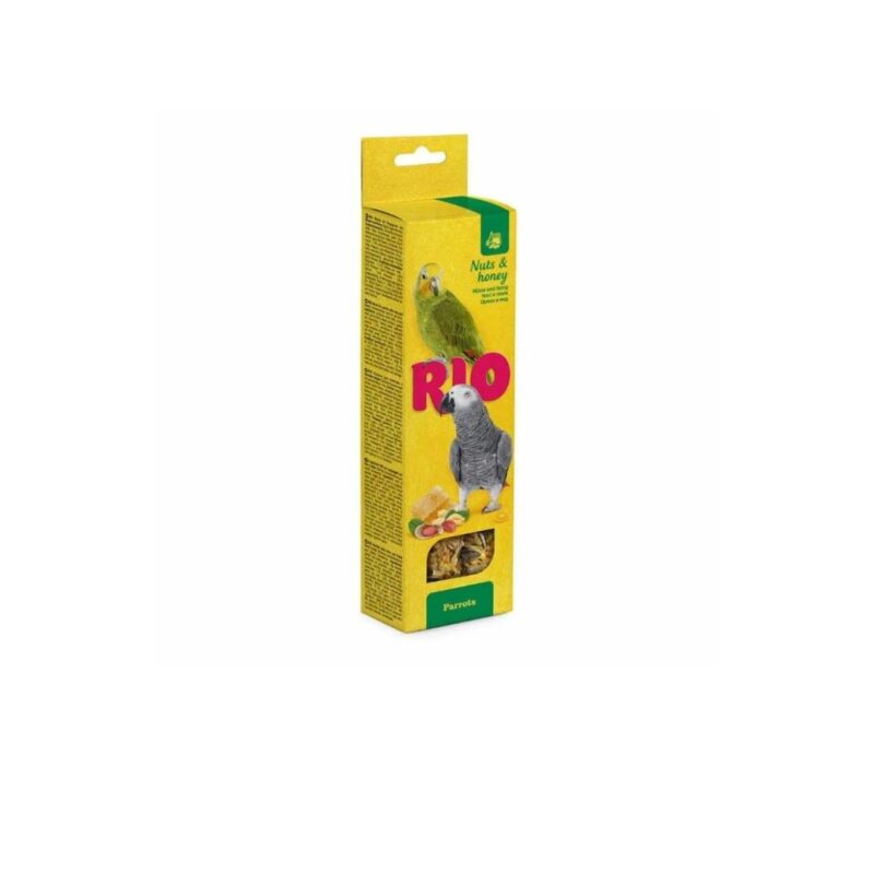 Rio Sticks con Miel es un alimento nutritivo para periquitos y aves exóticas. Cada paquete incluye 8 sticks de 40 gramos, enriquecidos con miel, proporcionando nutrientes esenciales para una alimentación equilibrada.