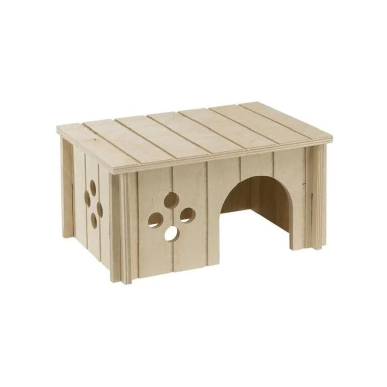 Dale a tu roedor un hogar acogedor con la caseta Ferplast SIN de madera natural. Espaciosa, resistente y perfecta para descansar o jugar.