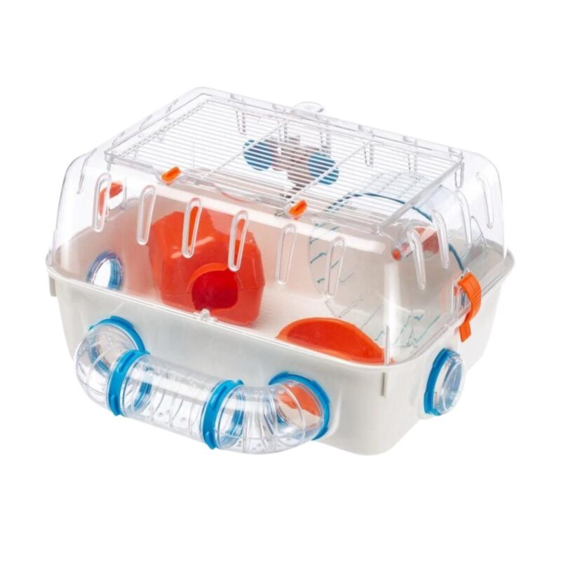 La jaula Ferplast Combi 1 para hámsters combina visibilidad, ventilación y diversión. Compacta, fácil de limpiar y ampliable mediante tubos, con accesorios incluidos para tu mascota.