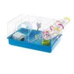 Jaula Ferplast Paula para hámster con tubos, rueda, bebedero, comedero y escondite. Fácil de limpiar y perfecta para cuidadores principiantes. ¡Un hogar divertido y seguro para tu mascota!
