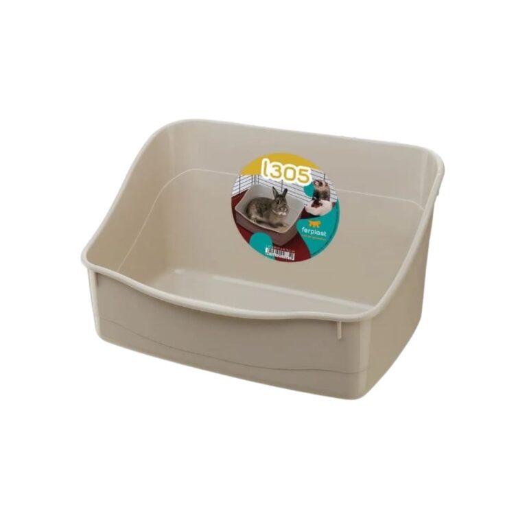 Ferplast Baño de Plástico para Conejos: higiene y comodidad en un diseño práctico y duradero. Fácil de limpiar, con bordes altos y base antideslizante. ¡Compra ahora y mejora el hábitat de tu mascota!