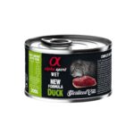 Descubre el Alimento Húmedo de Pato para Gatos Esterilizados 6x200gr: comida húmeda completa, con ingredientes de calidad aptos para consumo humano, taurina y nutrientes esenciales para una dieta saludable.