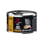 Alpha Spirit Feline Esterilizado Pollo 6x200gr es una comida húmeda natural para gatos esterilizados. Sin cereales, con proteína de alta calidad y fórmula balanceada para el bienestar felino.