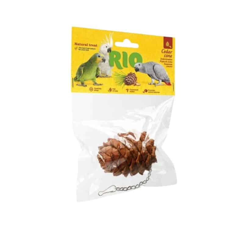 Piña de cedro natural para pájaros. Juguete enriquecedor que proporciona nutrientes esenciales como vitaminas y antioxidantes. Perfecto para aves domésticas.