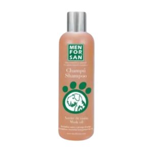 Champú con aceite de visón ideal para pelajes secos. Fortalece, hidrata y restaura el brillo y flexibilidad del pelo. Uso frecuente. Ideal para razas de pelo largo.