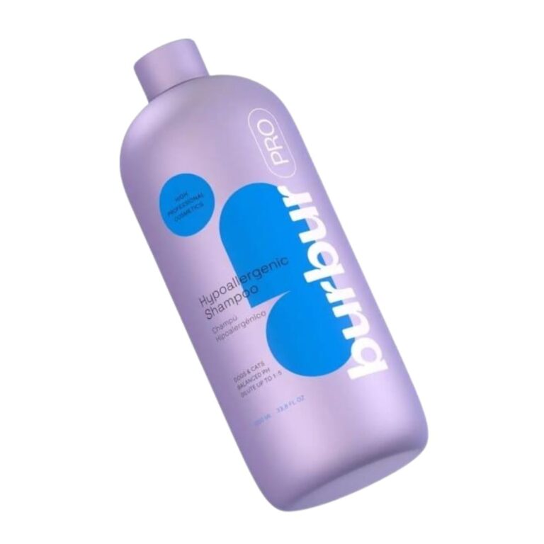 BURBUR PRO Hypoallergenic Shampoo 1L cuida pieles sensibles con ingredientes calmantes como alantoína, niacinamida y centella asiática. Fórmula vegana, sin siliconas ni colorantes. Ideal para perros con alergias o tratamientos dermatológicos.