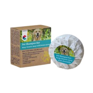 Champú sólido Covetrus con citronela: repele insectos de forma natural y limpia suavemente. Apto para perros, gatos y caballos. Vegano, sin plástico ni químicos agresivos.