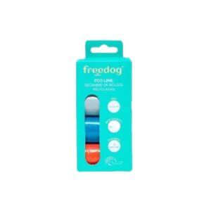 Compra Freedog Eco Recambio Bolsas en colores variados. 15 bolsas por rollo, ecológicas, resistentes y compatibles con dispensadores. Prácticas para cada paseo con tu mascota.