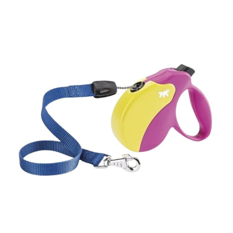 Compra la correa Ferplast Amigo M Cordón Fucsia con 5 m de extensión, botón de control y mango ergonómico. Ideal para perros de hasta 15 kg. Diseño seguro y estilizado.