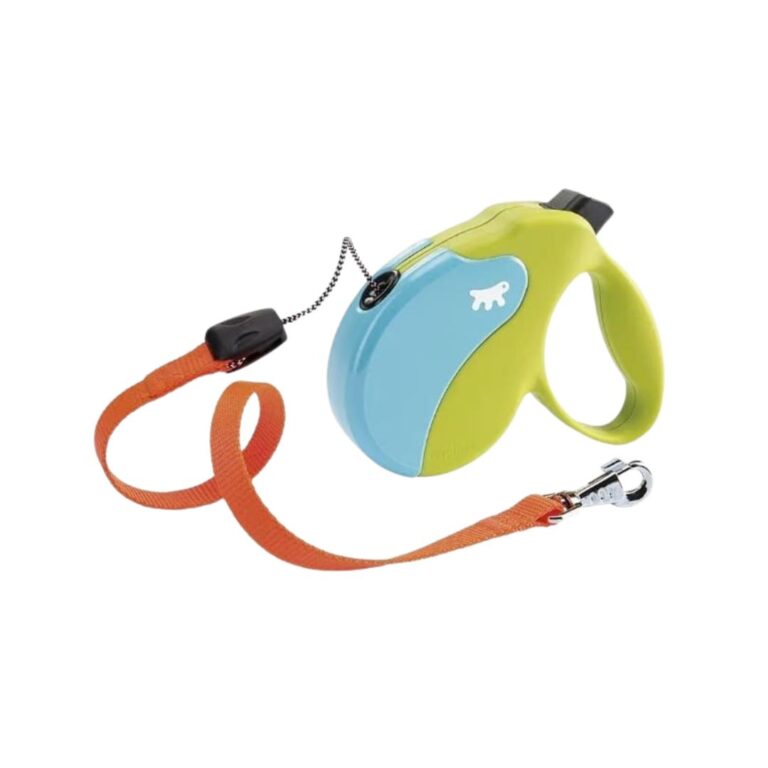 Ferplast Amigo M Cordón Verde: correa retráctil con 5 metros de extensión, mango ergonómico y botón de control. Ideal para perros de hasta 15 kg. Diseño moderno y funcional.
