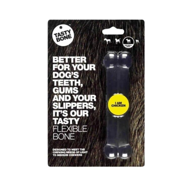 Descubre el Tasty Bone Flexi Small, el juguete masticable ideal para perros pequeños y cachorros. Flexible, duradero y seguro, ayuda a reducir placa y sarro mientras entretiene.