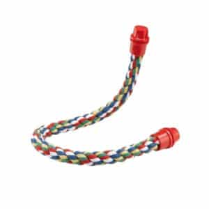 La percha flexible FERPLAST de 75 cm ofrece comodidad, ejercicio y seguridad a loros y aves grandes. Fabricada en algodón moldeable, es resistente y fácil de instalar.