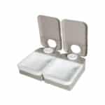 Alimenta a tu mascota puntualmente con el comedero automático PetSafe de 2 comidas. Temporizador programable, control de porciones y tapa a prueba de manipulación para perros y gatos.