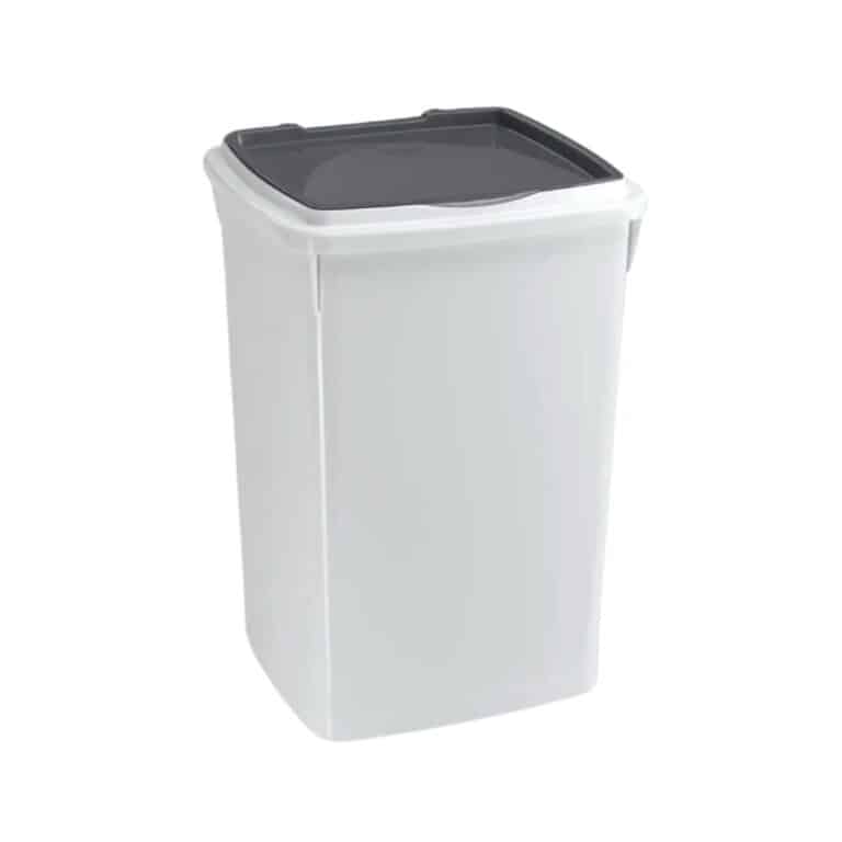 Contenedor de comida Ferplast Feedy de 39 litros, diseño ergonómico y robusto para mantener la comida de tu mascota fresca y organizada.