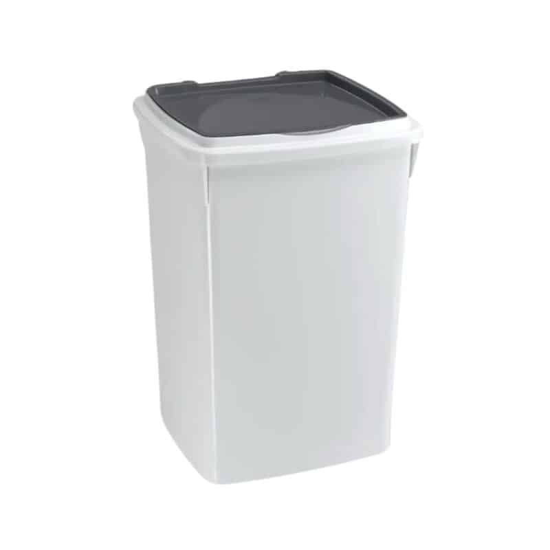 Contenedor de comida Ferplast Feedy de 39 litros, diseño ergonómico y robusto para mantener la comida de tu mascota fresca y organizada.