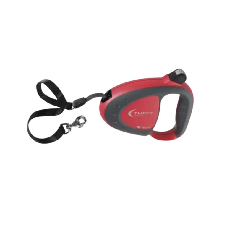 Compra la correa retráctil Flippy Tech Cordón M Rojo, ideal para perros medianos. Control y comodidad garantizados en paseos diarios. Disponible en Bixoto.