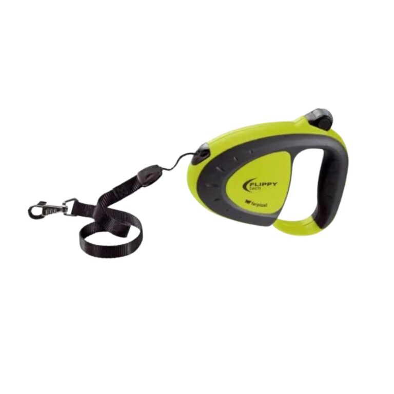 Compra la correa retráctil Flippy Tech Tape Large verde, perfecta para perros grandes. Control cómodo y resistente para paseos seguros. Disponible en Bixoto.