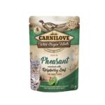 Descubre el sabor natural del faisán con Carnilove Cat Pouch 24x85g. Alimento húmedo sin cereales para gatos, nutritivo y delicioso, ideal para una dieta equilibrada.