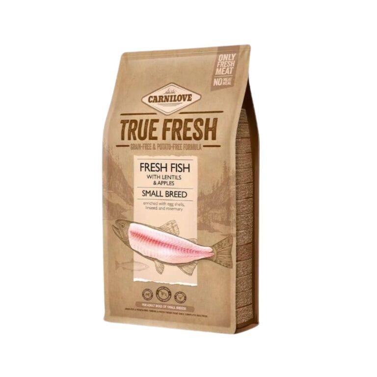 Compra Carnilove True Fresh con pescado fresco para perros pequeños. Pienso premium sin cereales que favorece la digestión, piel y pelaje saludables. Nutrición natural y balanceada para tu mascota.
