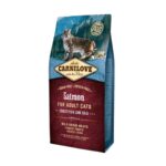 Compra Carnilove Salmón Sensitive & Long Hair 6Kg. Alimento natural sin cereales, ideal para gatos adultos con piel sensible o pelaje largo. Rico en omega-3 y antioxidantes.