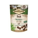 Compra Carnilove Canine Snack Semi Húmedo Pato & Romero, snack natural y sabroso para perros con ingredientes 100% naturales. Ideal para premiar y complementar la dieta de tu mascota.