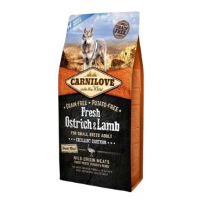 Compra Carnilove Avestruz & Cordero 6 kg – pienso sin cereales para perros adultos de raza pequeña. Con carne fresca y nutrición natural. ¡Salud y sabor en cada croqueta!