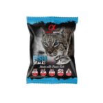 Snack de pescado para gatos Alpha Spirit 24x50g, natural, sin cereales ni gluten, con taurina para la salud felina. Ideal como premio saludable.