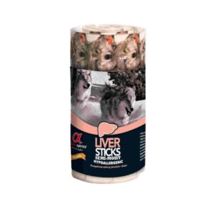 Alpha Spirit Ristra Stick Snack para Perros (12x160g) con hígado, pollo, cerdo y pescado. Apto para todas las edades, sin cereales ni gluten, ideal para razas medianas. Alta digestibilidad y gran sabor.