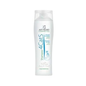 Champú Artero 4Cats para gatos de todo tipo de pelaje. Fórmula con vitaminas que nutre, hidrata y aporta brillo. Ideal para uso frecuente y piel sensible. Formato 250 ml.