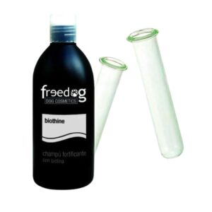 Freedog Champú Fortificante con Biotina, fórmula suave para fortalecer y cuidar el pelaje. Limpieza delicada y mejora la salud del pelo de tu mascota.