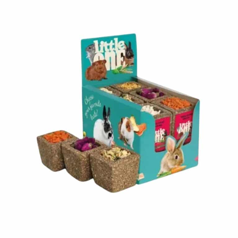 Cuenco comestible con hierbas y pasto para roedores. Nutrición, juego y bienestar en un solo producto. Ideal para hámsteres, conejos, jerbos y cobayas. Presentación 12x65g.