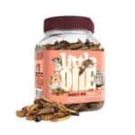 Alimento complementario con gusanos de seda, larvas de mosca y grillos. Little One Mezcla de Insectos 6x75g, ideal para pequeños mamíferos omnívoros. Rico en proteína y 100% natural.