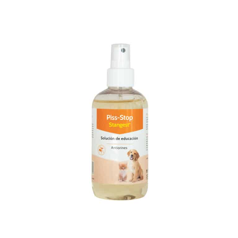 PISS-STOP 200ml evita que perros y gatos hagan sus necesidades en lugares no deseados. Spray repelente para proteger paredes, muebles y superficies. Uso fácil y efectivo.