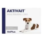 Suplemento Aktivait para perros mayores de razas pequeñas. Ayuda a mantener la salud del sistema nervioso y mejora la función cerebral. Presentación de 60 comprimidos.