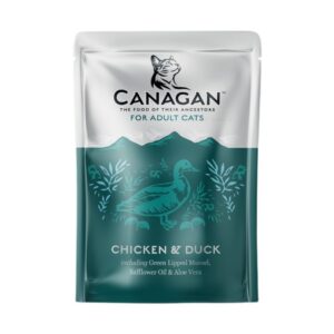 Paté para gatos adultos con pollo y pato. Alimento húmedo completo, suave y sabroso. Ideal como comida diaria, complemento o capricho. Sobre de 85 g.