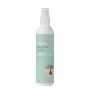 Cutania Glycozoo Spray es una loción dermatológica para piel sensible con avena, ácido glicólico y ceramidas. Calma, hidrata y reduce la necesidad de baños en perros, gatos y caballos.
