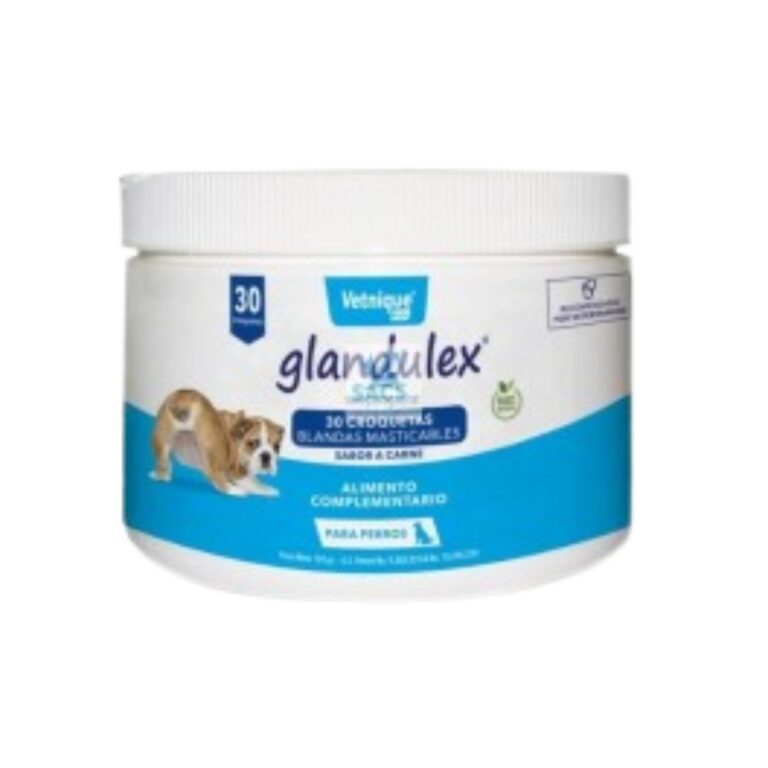 Glandulex SACS es un suplemento en croquetas blandas para perros con problemas en las glándulas anales. Con sabor a carne y fácil administración, favorece el vaciado natural y mejora el confort digestivo.