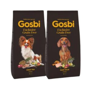 Descubre las nuevas recetas Gosbi Grain Free Adult Duck y Fish Mini (2 kg), croqueta mini de 8 mm, sin cereales, con ingredientes naturales y fórmula ProVital. Ideal para perros pequeños exigentes.