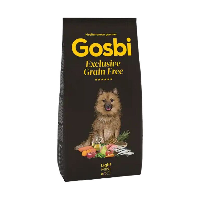Gosbi Light Mini 500 g es un alimento natural sin cereales para perros pequeños. Bajo en grasa, con prebióticos, probióticos y croqueta adaptada. Ideal para controlar el peso de tu mascota.