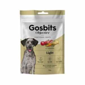 Gosbits Light 150 g es un snack funcional bajo en grasa, con pavo, psyllium y L-carnitina. Ideal para perros con sobrepeso o baja actividad. Saludable, sabroso y natural.
