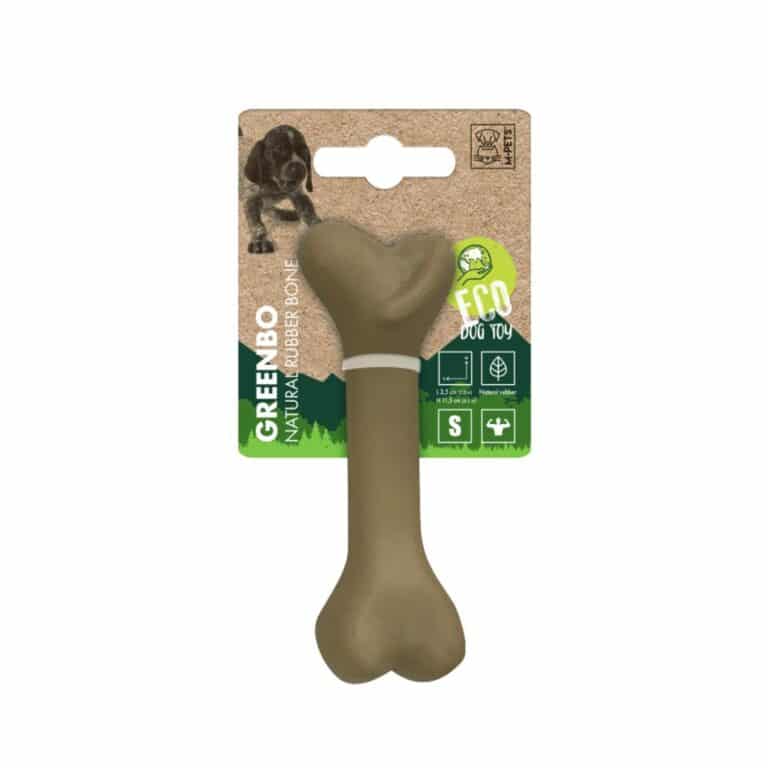 Compra el Hueso para Perro M-PETS Greenbo tamaño M: juguete de goma natural que elimina placa y sarro, ideal para perros medianos con mordida fuerte. Seguro, duradero y ecológico.