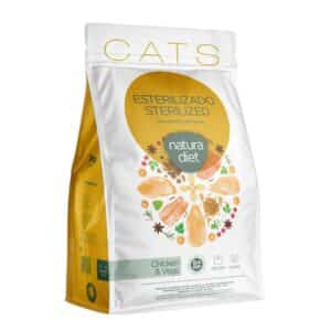Natura Diet Cat Sterilized Chicken 3 kg es un alimento natural y equilibrado para gatos esterilizados. Apoya el control de peso, la salud digestiva y el bienestar emocional con ingredientes funcionales.