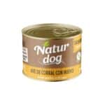 Compra NaturDog Ave de Corral con Huevo 200 g, comida húmeda natural sin cereales ni aditivos. Ideal para perros con alergias o intolerancias.