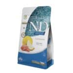 Alimento seco premium para gatos esterilizados. N&D Ocean Feline Salmón y Melón 400GR con 94% de proteína animal, sin cereales ni conservantes. Ideal para el control de peso.