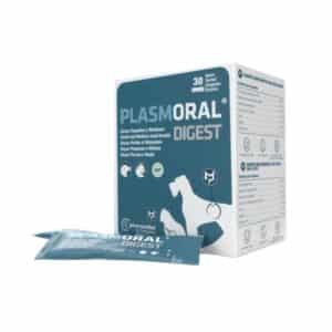 Plasmoral Digest para razas grandes y gigantes con probióticos de alta calidad. Suplemento para mejorar la digestión y la flora intestinal. Presentación: 1 sobre.