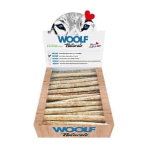 Descubre Woolf Naturals Palitos de Ternera y Tripa, snack funcional y natural para perros. Ingredientes seleccionados sin aditivos. Ideal como premio nutritivo. 1 unidad.