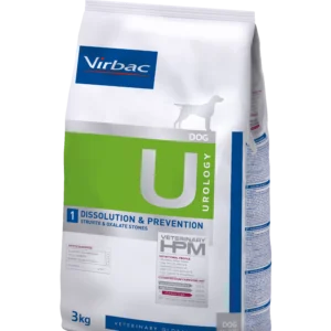 Virbac Urology Dissolution & Prevention 3 kg es un pienso clínico para perros que disuelve cálculos de estruvita y previene la formación de oxalato. Nutrición avanzada para salud urinaria.
